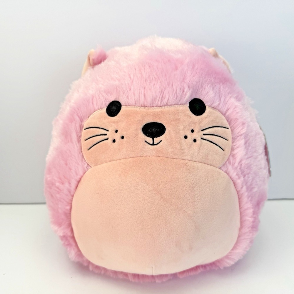Squishmallows Kellytoy‎ FuzzAMallow Anu the Sea Otter Pink 12" 2023  Easter NWT